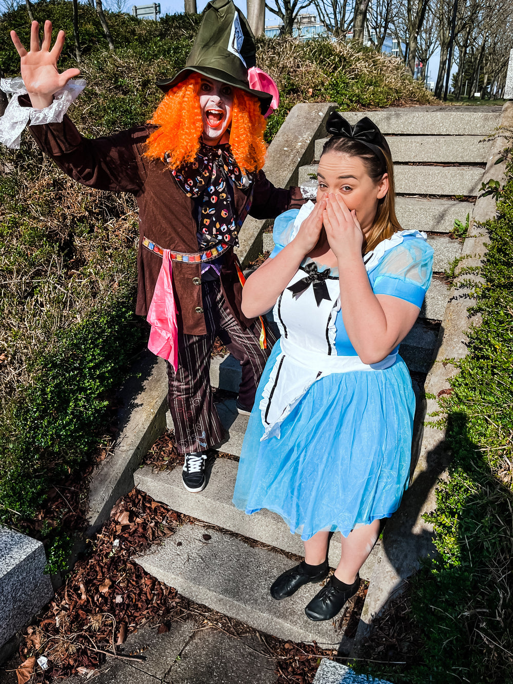 Witch Alice In Wonderland Black & White Stripe Girls Tights Costume  Stockings